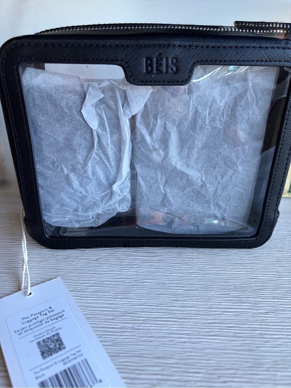 BEIS The Passport & Luggage Tag Set Black NWT